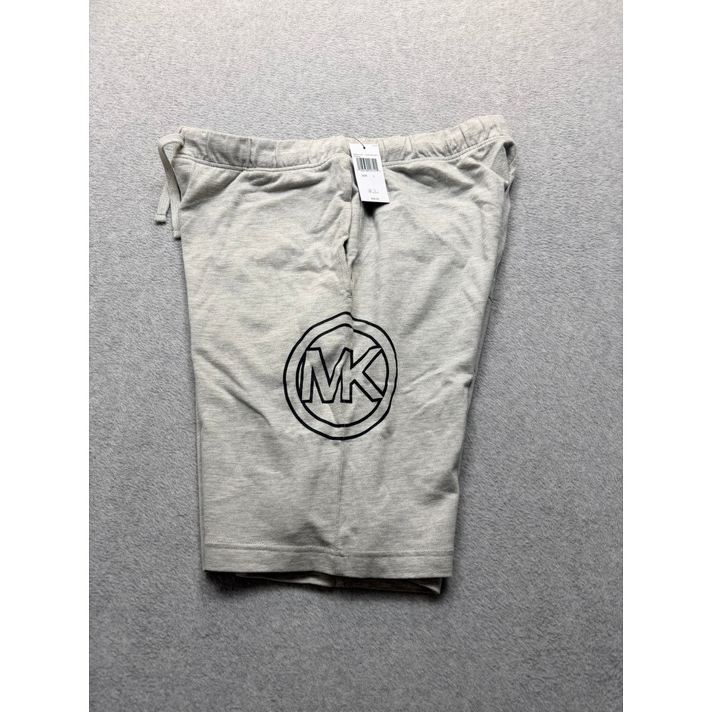 Michael Kors Mens Heather Grey MK Logo Graphic Shorts 9S26S11031 Size L NWT